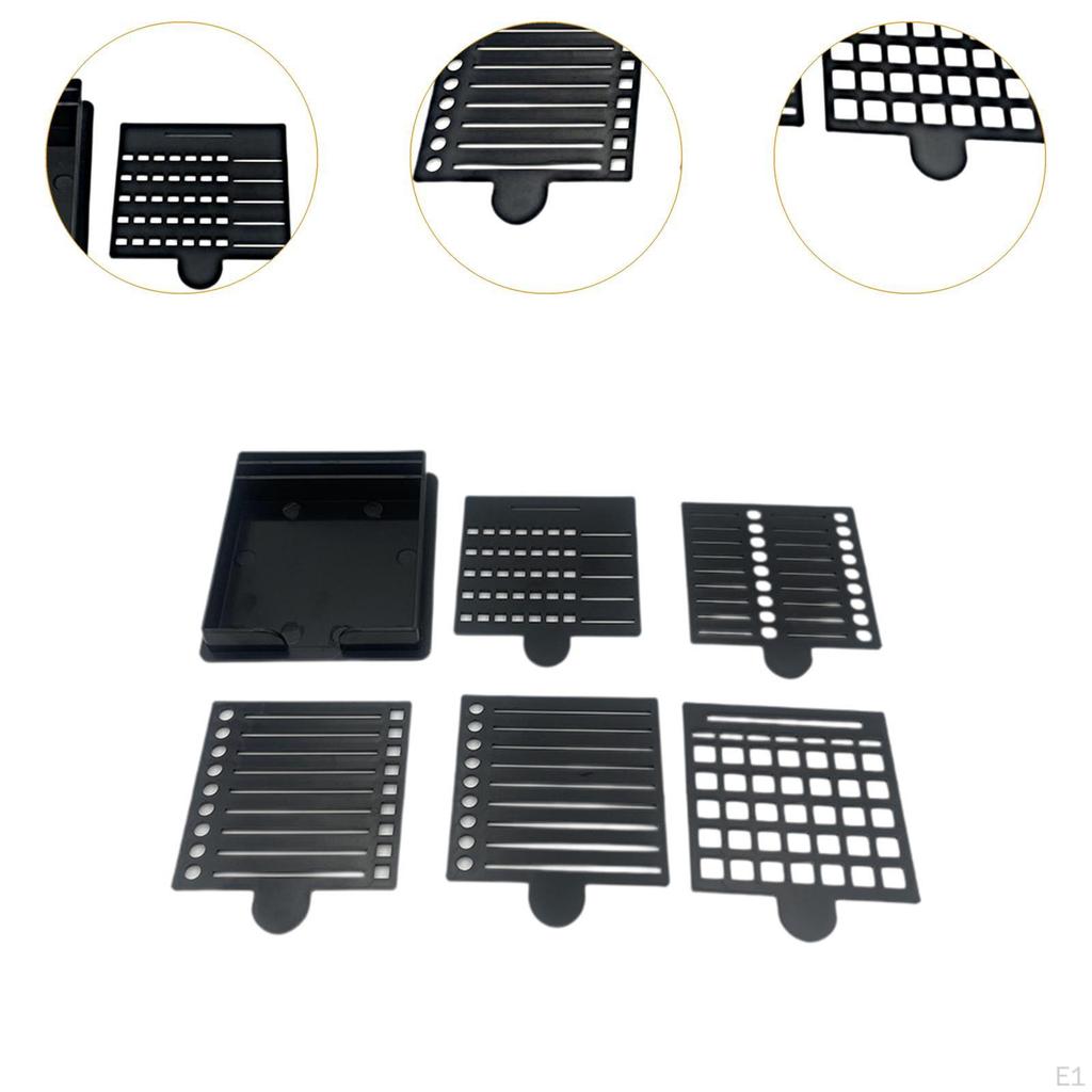 Sticky Note Holder with 5Pcs Stencil Memo Paper Storage Box Easy To Use Stationery Supplies Portable