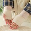 Вязаные напульсники для женщин, милые без пальцев, полупальцы и десять студенческих пишущих плюшевых теплых перчаток