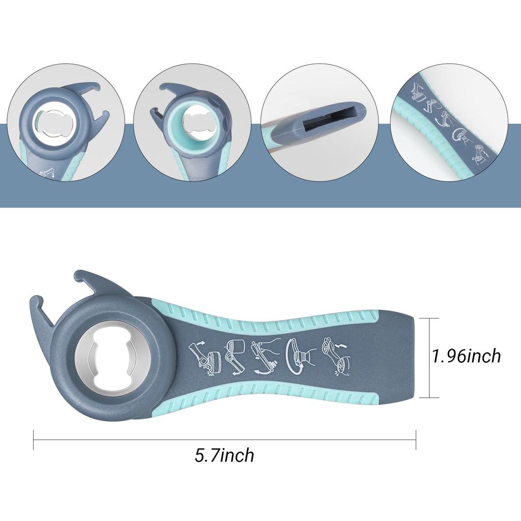 MAEXUS Can Opener and Bottle Opener Set Ideal for the Elderly and Those with Weak Hands Includes Rubber Pad Bottle Opener and Wine Cap Opener