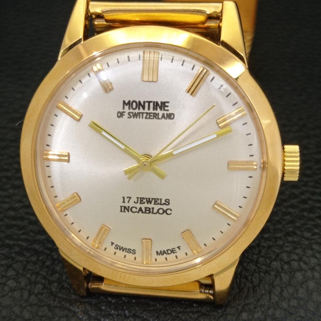 ВИНТАЖНЫЕ МУЖСКИЕ ШВЕЙЦАРСКИЕ ЧАСЫ MONTINE С РУЧНЫМ ПОДЗАВОДОМ, СЕРЕБРИСТЫЙ ЦИФЕРБЛАТ a441551-5