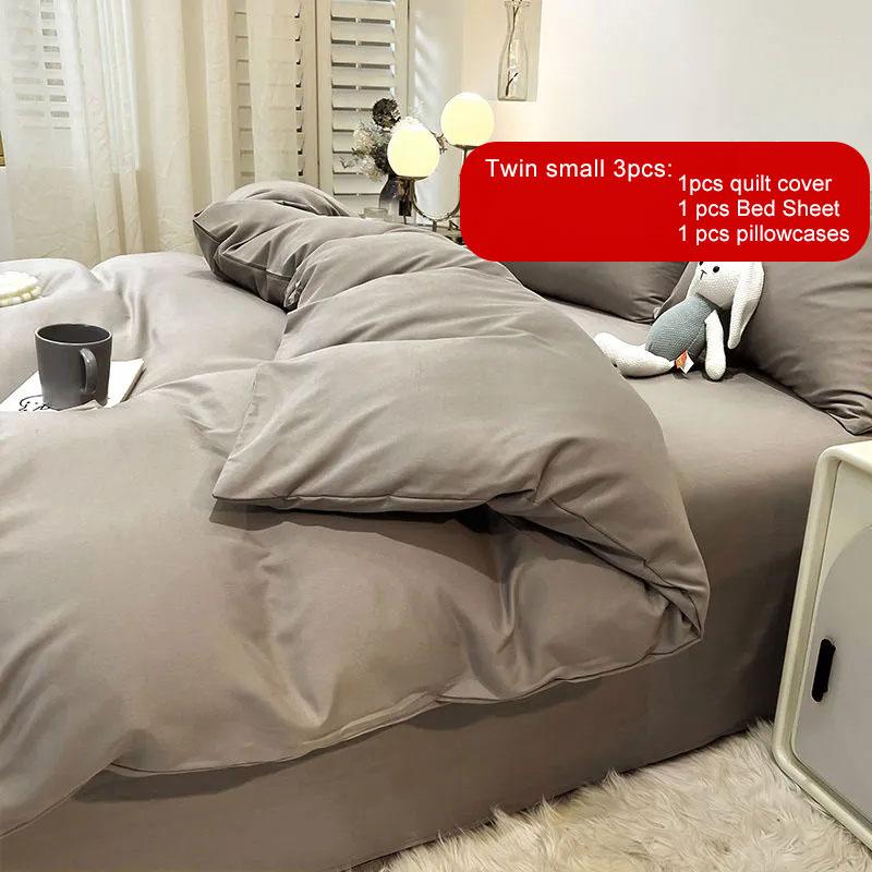 Student Dormitory 1.2m Bed Comfortable Sheet Three Piece Set Double Bed Home Textile Solid Color Quilt Cover Four Piece Bedding Sets