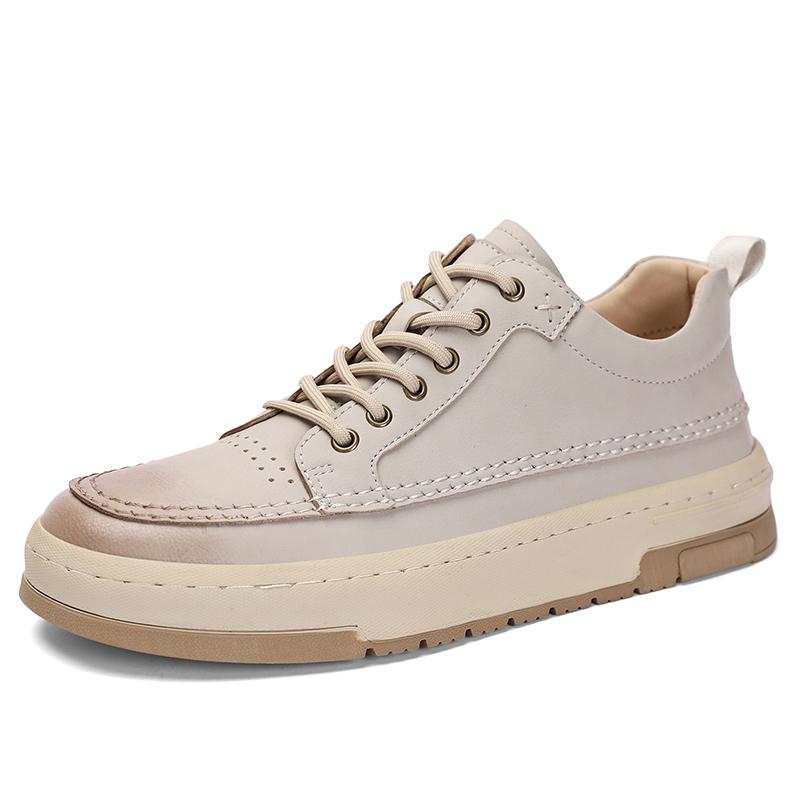 Модные новые мужские повседневные туфли, дышащие вулканизированные кроссовки, модная спортивная обувь для прогулок на открытом воздухе для мужчин, мужские мокасины из натуральной кожи