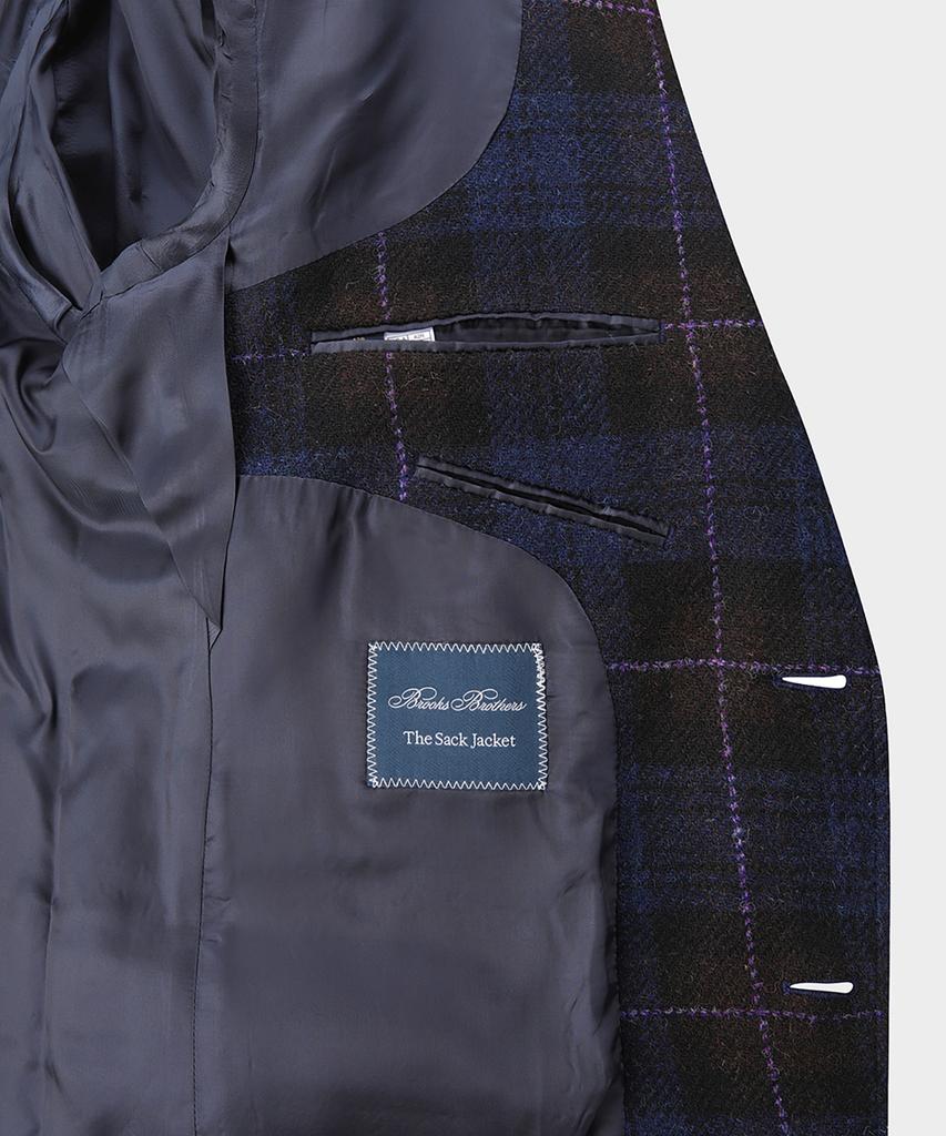 Brooks Brothers Traditional Fit 1818 Harris Tweed 3-Button Sack Jacket (Purple) (Bbjsmm46507Ef)