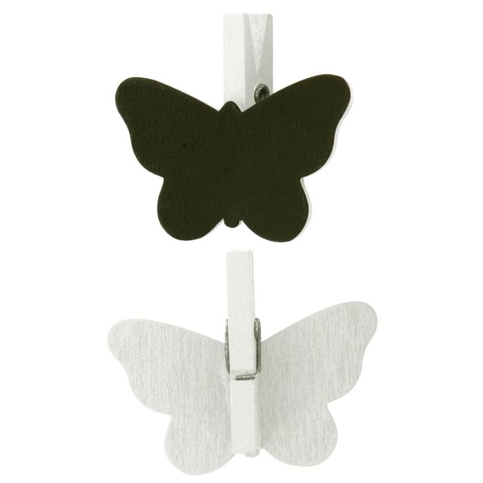 MégaCréa DIY - Pinces ardoise papillon blanc 4,2 x 2 cm 6 pièces