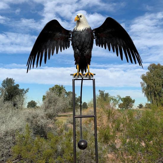 Яркая кинетическая ветровая вертушка, садовая скульптура, металлическое крыло орла, хлопающая скульптура, уличный декор