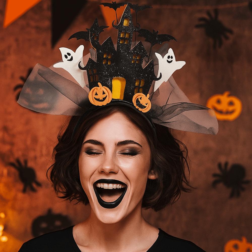 Electronic Halloween Hair Hoop Castle Ghost Hairband Gothic Halloween Headband Festive Decorations