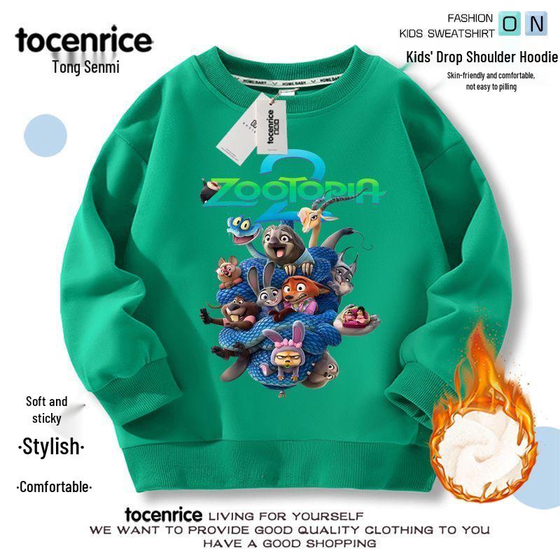 Zootopia 2 Kids' Hoodie: Nick Wilde & Judy Hopps, Autumn/Winter Long Sleeve Base Layer for Boys & Girls, Sizes 8.
