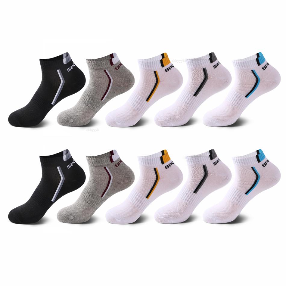 10 пар высококачественных мужских носков до щиколотки, дышащие хлопковые спортивные носки, сетчатые повседневные спортивные летние тонкие короткие Sokken, размер 38-48