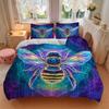 3pcs Neon Bee Print Duvet Cover Set - Machine Washable, Includes 1 Cover and 2 Pillowcases, No Core Included yy251013056