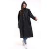 Женский мужской плащ с капюшоном Eva Черный плащ с застежками-кнопками