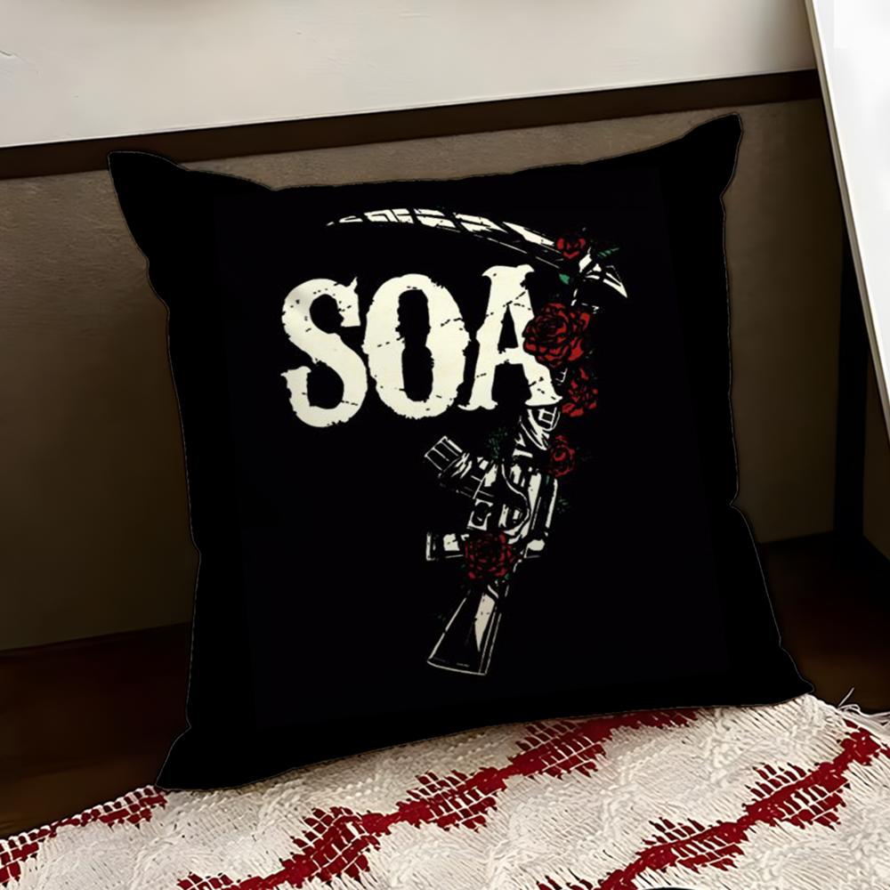 SSons of AAnarchy Cushion Cover Reversible Soft Durable Pillow Cover Home Car MultiScene Use for Daily Comfort