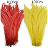 100Pcs 25-45CM DIY Rooster Feather Crafts Sewing Clothing Decor Plume Home Party Women's Feather Headwear Wedding Accessories