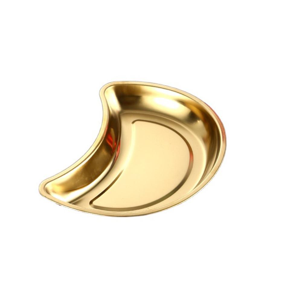 Mutifunctional Half-Moon Metal Trays Funny Child Plate Dinnerware Vegetable Plate Family Reunion