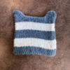 Ears Design Cats Knit Cap With Stripe Style For Daily Cold Weather Outdoor Use