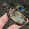 Prehnite Gemstone Copper Wire Wrap Jewelry Pendant 3.47