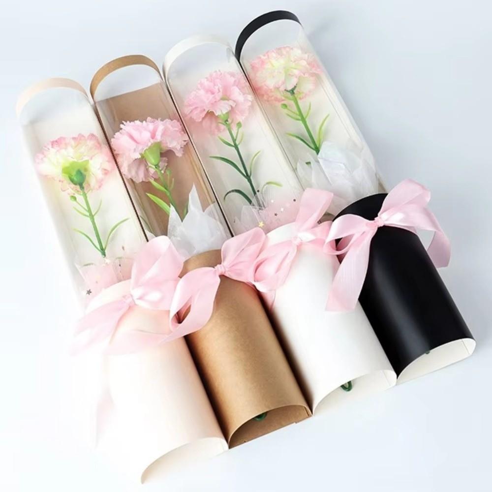 5pcs Waterproof Hug Bucket Bouquet Transparent Bouquet Packaging Bags Mother's Day