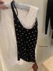 Polka Dot Color Block Halterneck Cami Top - Spring/Summer Women's Fashion