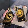 Vortex Black Butterfly For Samsung Galaxy S20 FE S21 S22 S23 Plus S24 Ultra S25Ultra S21+ S9+ S22Plus Golden glass phone case