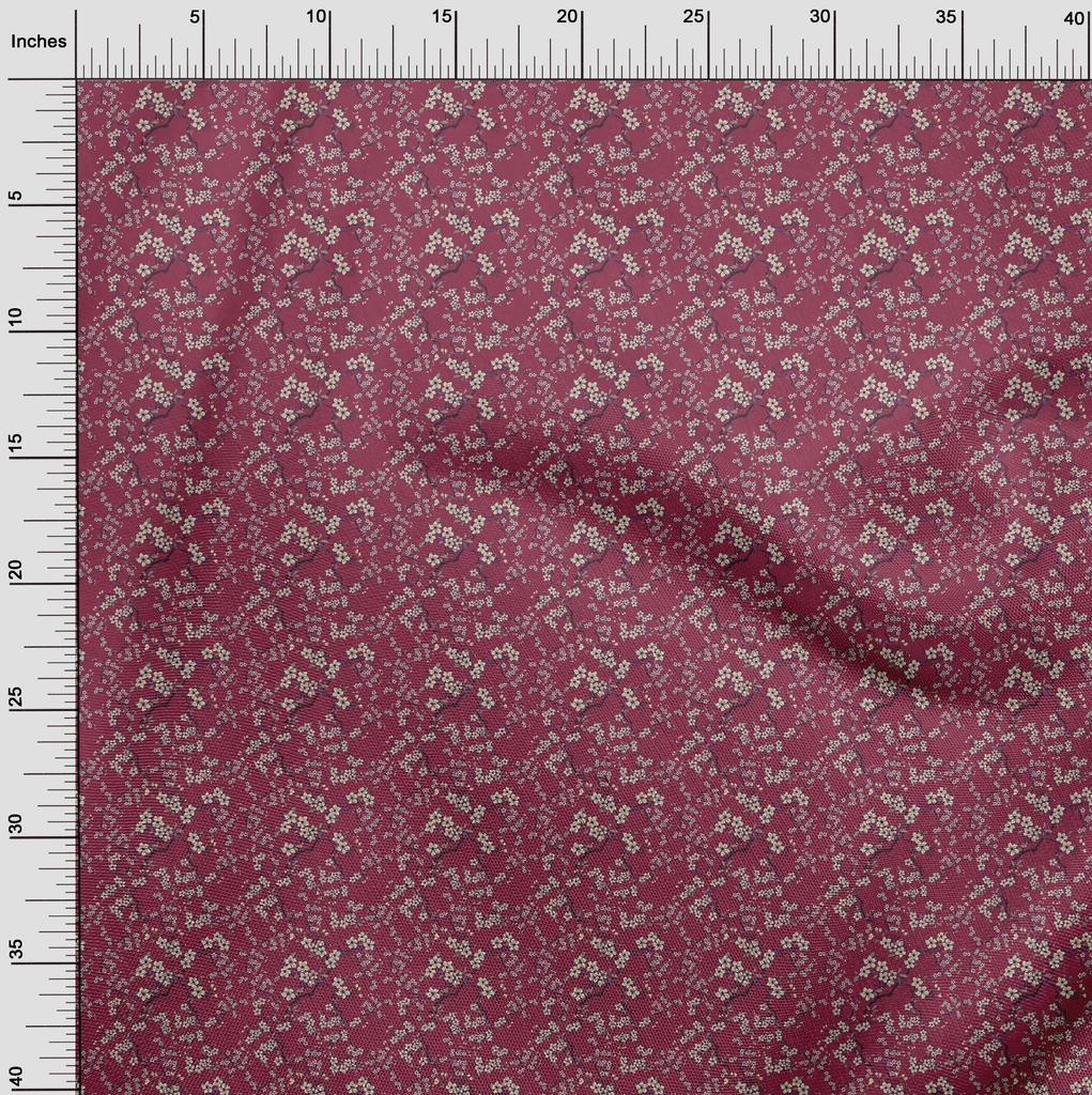 oneOone Ткань Cotton Flex Dark Magenta с цветочным рисунком, швейная ткань по ярдам, напечатанная своими руками, швейные принадлежности 40 дюймов