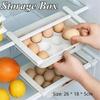 Multi Functional Household Foldable Egg Storage Box Refrigerator Drawer Style Food and Fruit Storage Tray Two Options Available