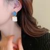 Серебряные игольчатые серьги с узором из игристой воды неправильной формы во французском стиле высокого класса