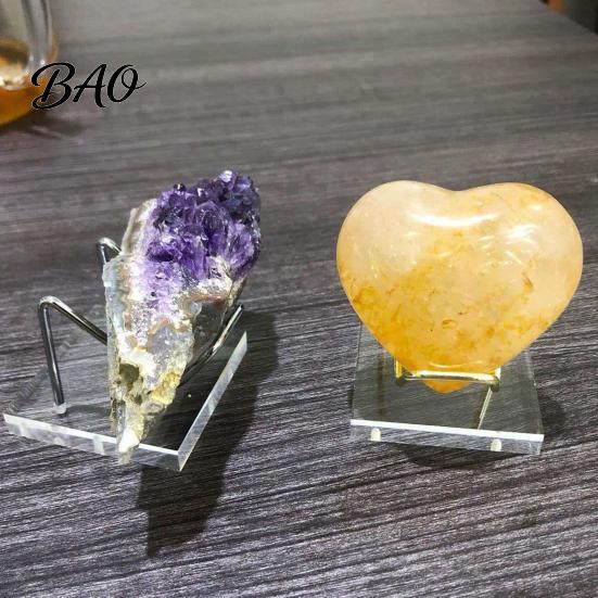 Acrylic Art Display Stand, Clear Tabletop Rock Easel Stands, Small Collectibles Shelf For Holder for Crystal Geodes Mineral Agate Coral Gemstone