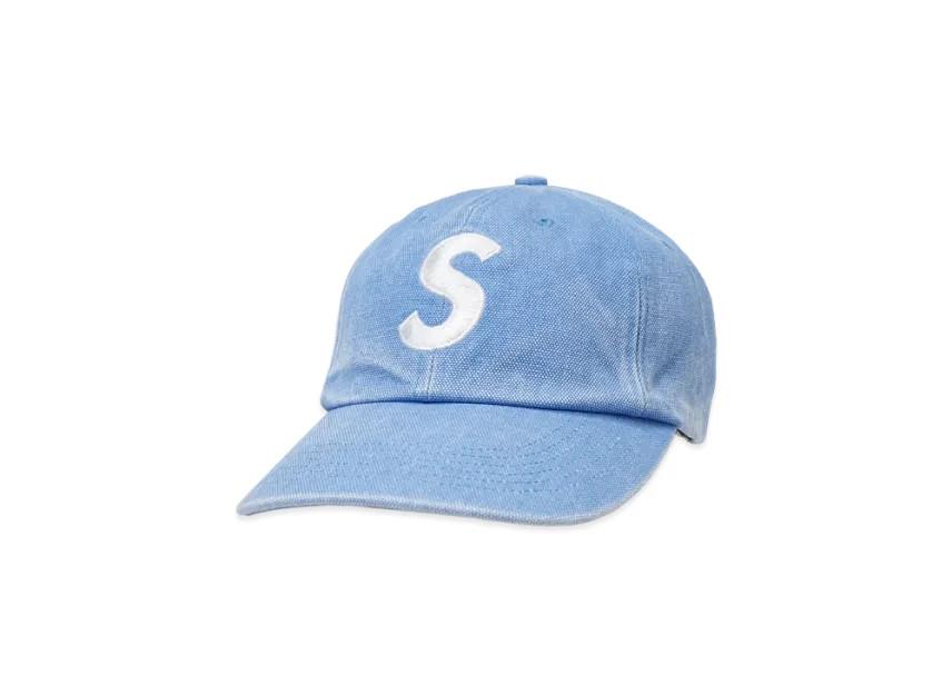 Supreme 6-панельная кепка "Светло-синяя" с покрытием пигментом и логотипом S