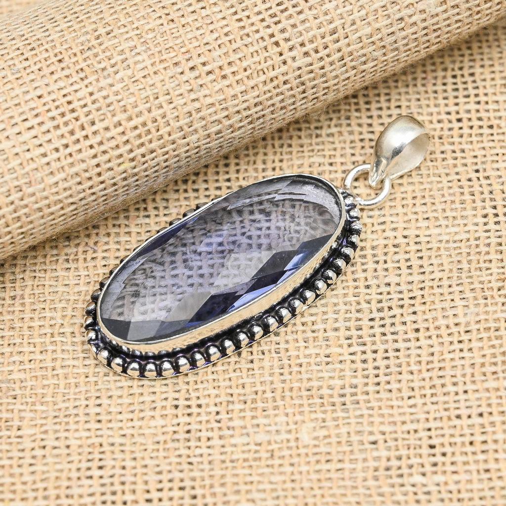 Amazing Iolite Gemstone Handmade Jewelry 925 Sterling Silver Pendant