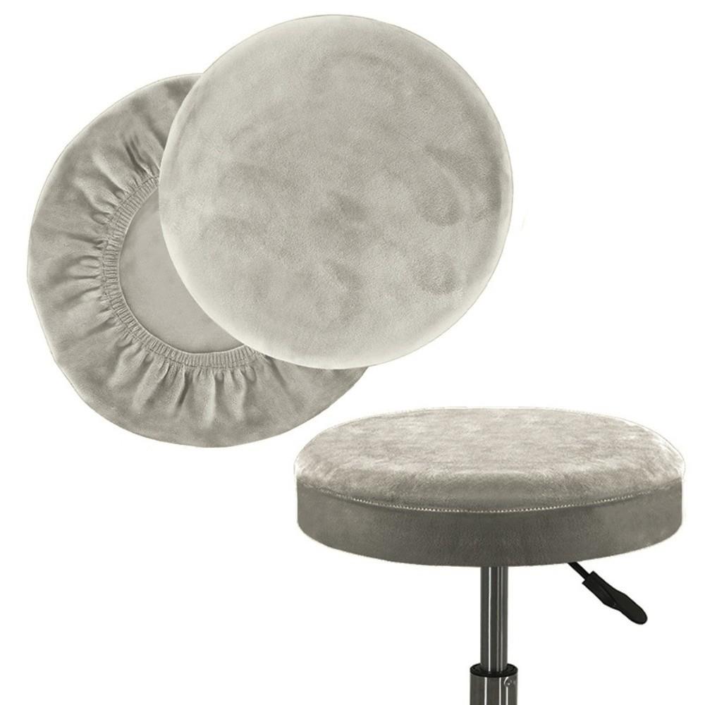 Elastic Bar Round Stool Cover Thickened Seat Chair Slipcover Soft Round Chair Cover
