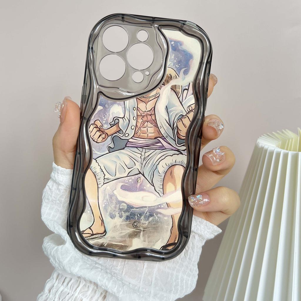 Ae92 One Piece Luffy Gear 5 Protective Phone Cases for Apple iPhone 16 15 14 13 Pro Max 11 12 Mini XR 7 8 6s Plus XS Max SE Wave TPU Back Cover