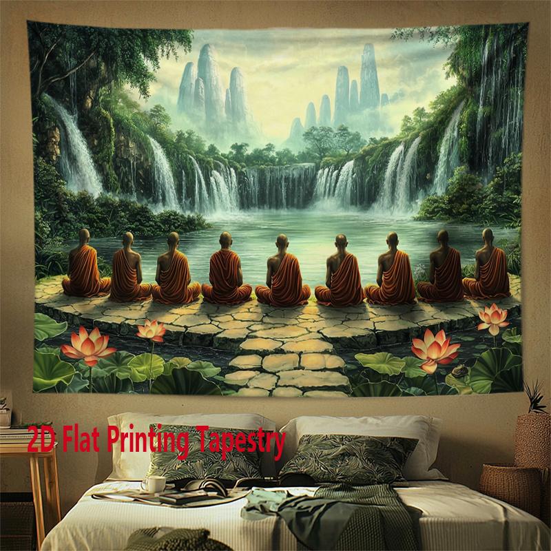 Zen meditation art Digital printing polyester wall tapestry suitable for use in living rooms bedrooms offices bars party