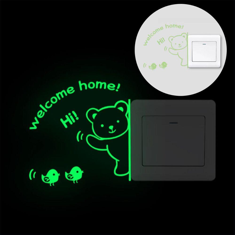 Светящаяся наклейка на переключатель, мультяшная наклейка для домашнего декора, наклейка на стену, украшение для детской комнаты
