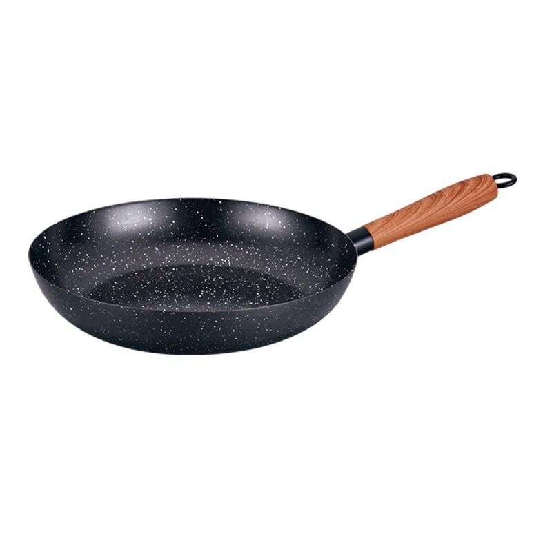24cm 28cm Cast Iron Nonstick Frying Pan Deep Flat Griddle Pancake Omelette Home Cooking Stovetop Compatible
