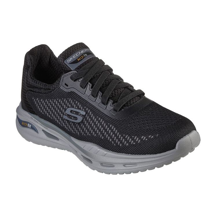 Skechers Удобная ткань Амортизирующие Дышащие Прочные Нескользящие Низкие Кроссовки для бега Мужские кроссовки Черный 210434-BLK