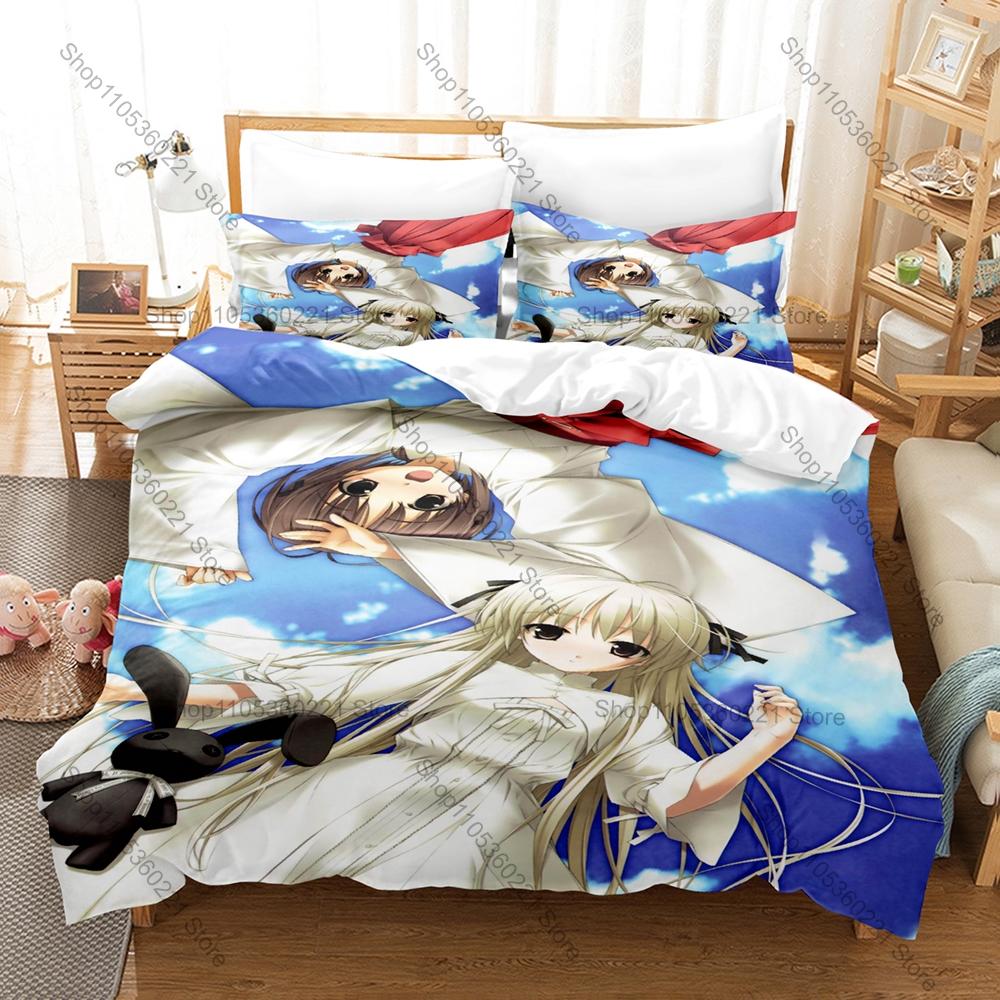 Крутой Популярный Аниме Yosuga No Sora Комплект Постельного Белья 3 Предмета Пододеяльник Наволочки Стильный Орнамент для Спальни Подарок