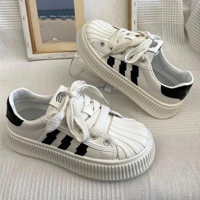 Полосатые белые туфли для детей, весна и осень, новинка, модные, на толстой подошве, универсальные, дышащие, повседневные туфли для сёрфинга