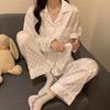 Womens Satin Pajamas Set Button Down Long Sleeve Top And Long Pants Sleepwear Set Oversized Casual Plaid 2 Piece Lounge Set