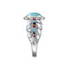 Luxury Turquoise Eagle Feather Ring Party Wedding Accessories