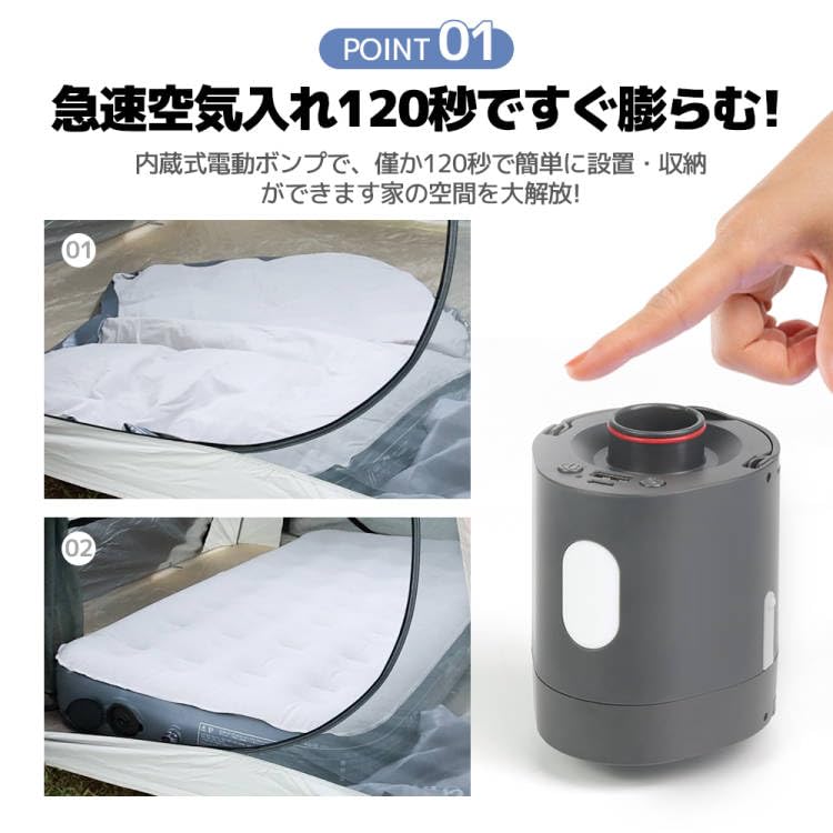 LVYUAN Надувная кровать с электрическим USB Двуспальная Надувная Складная Беспроводной Насос Автоматическое Надувание за 60 25 см Грузоподъемность Сумка для хранения Идеально для запасной