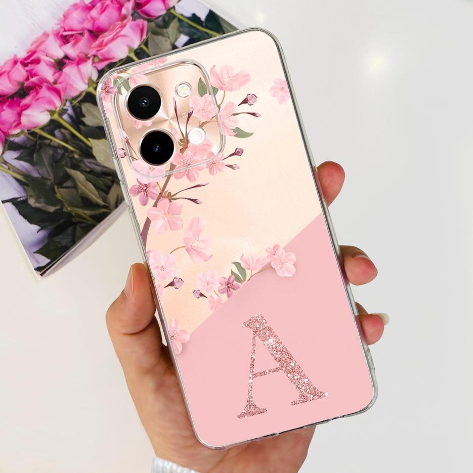 Чехол для Vivo Y28 4G V2352 Новый с буквами Прозрачный силиконовый Мягкий ТПУ Чехол для телефона Для Vivo Y28 Y 28 VivoY28 4G Fundas 6.68‘’ Оболочка