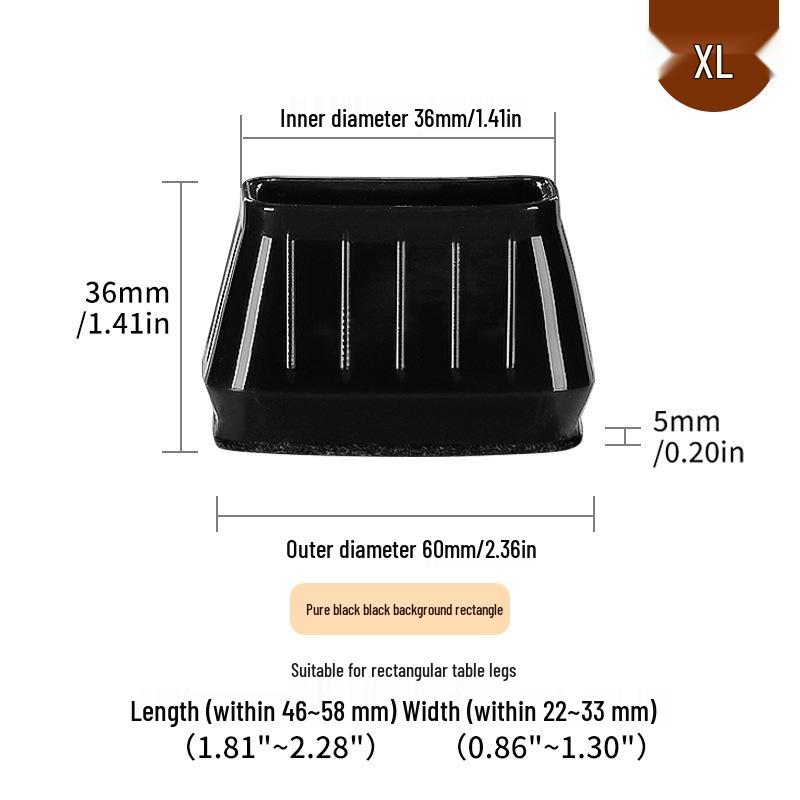 Силиконовые накладки на ножки стульев с фетровыми накладками - Защита мебели и снижение шума