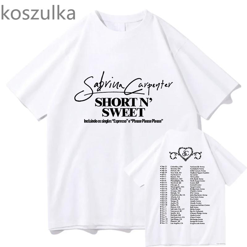 Футболка Sabrina Carpenter Short n' Sweet Album Tour Crewneck Please Please Please Футболка с коротким рукавом унисекс для женщин, модная уличная одежда
