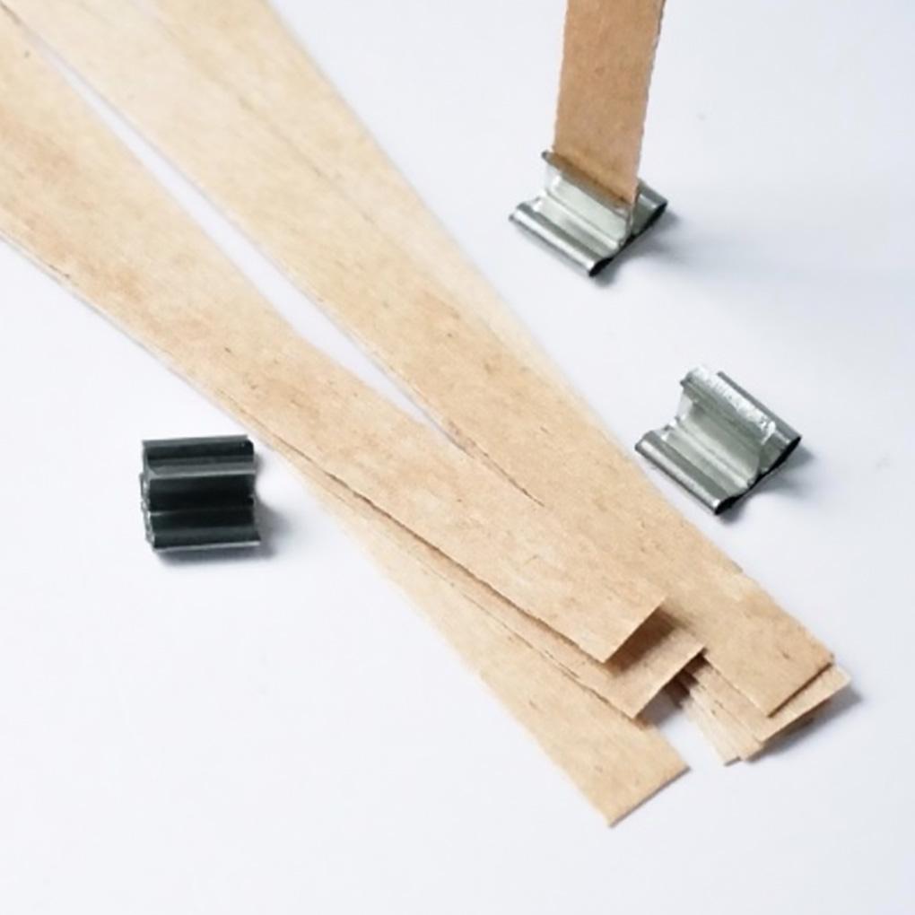 50 шт. деревянных фитилей для свечей с поддерживающим элементом для изготовления ароматических свечей, набор для самостоятельного изготовления