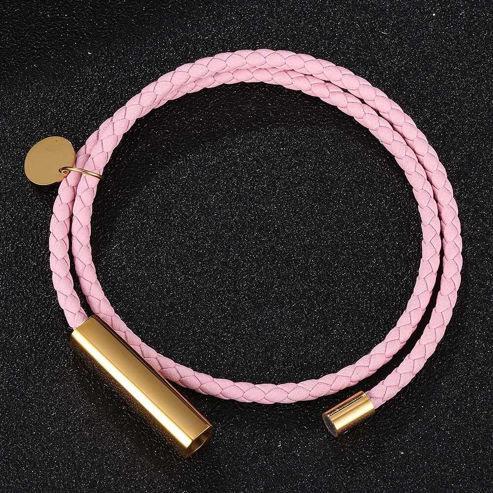 Модные кожаные браслеты женские, из нержавеющей стали, многослойные плетеные веревочные браслеты для женщин, женские браслеты, ювелирные изделия