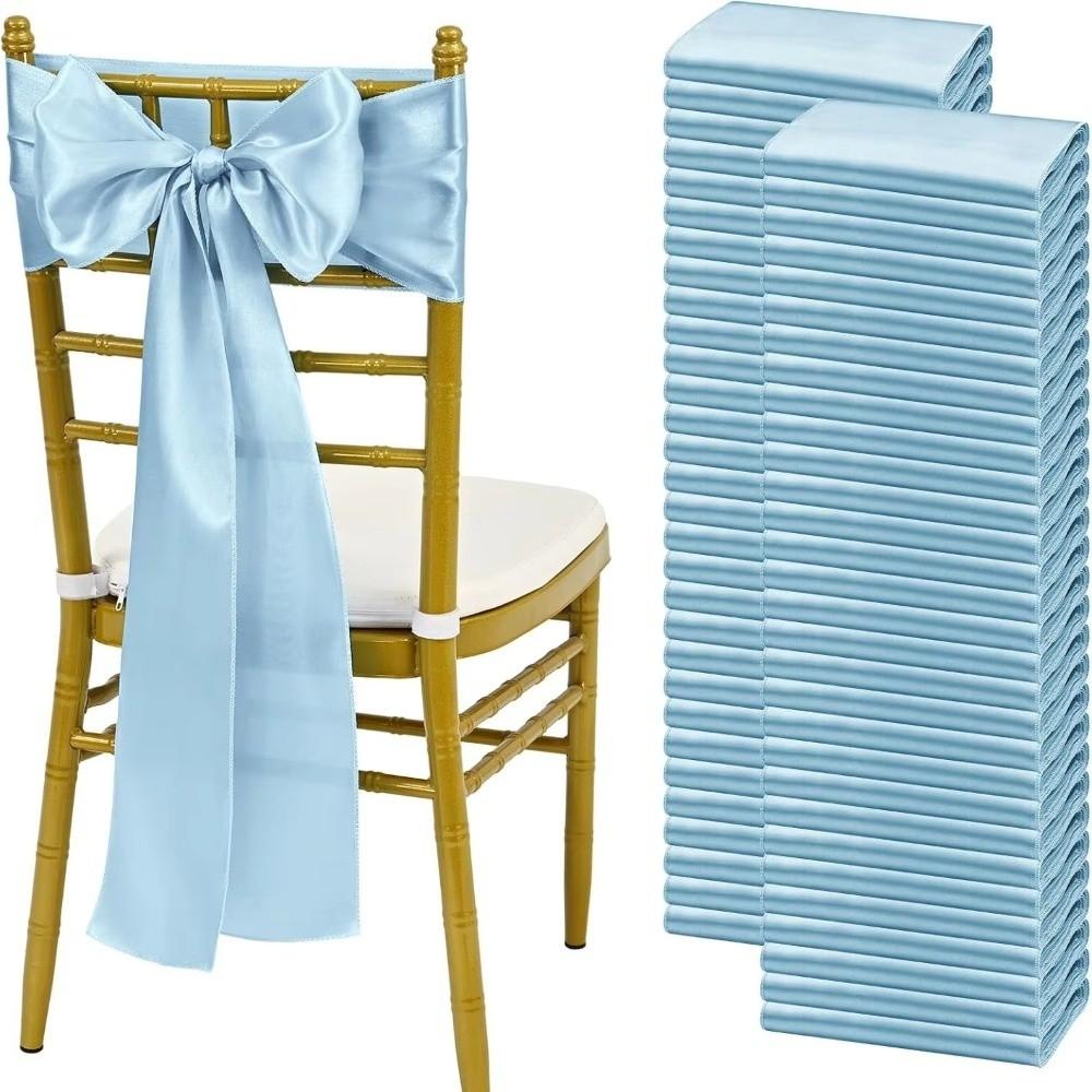 Elegant Design Satin Chair Sashes Butterfly Ties Chair Cover Decoration Festival Celebration