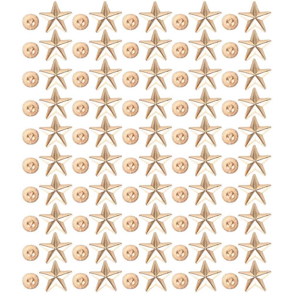 Заклепки в форме звезды, самодельные аксессуары для одежды и обуви с винтами 14 мм, золото