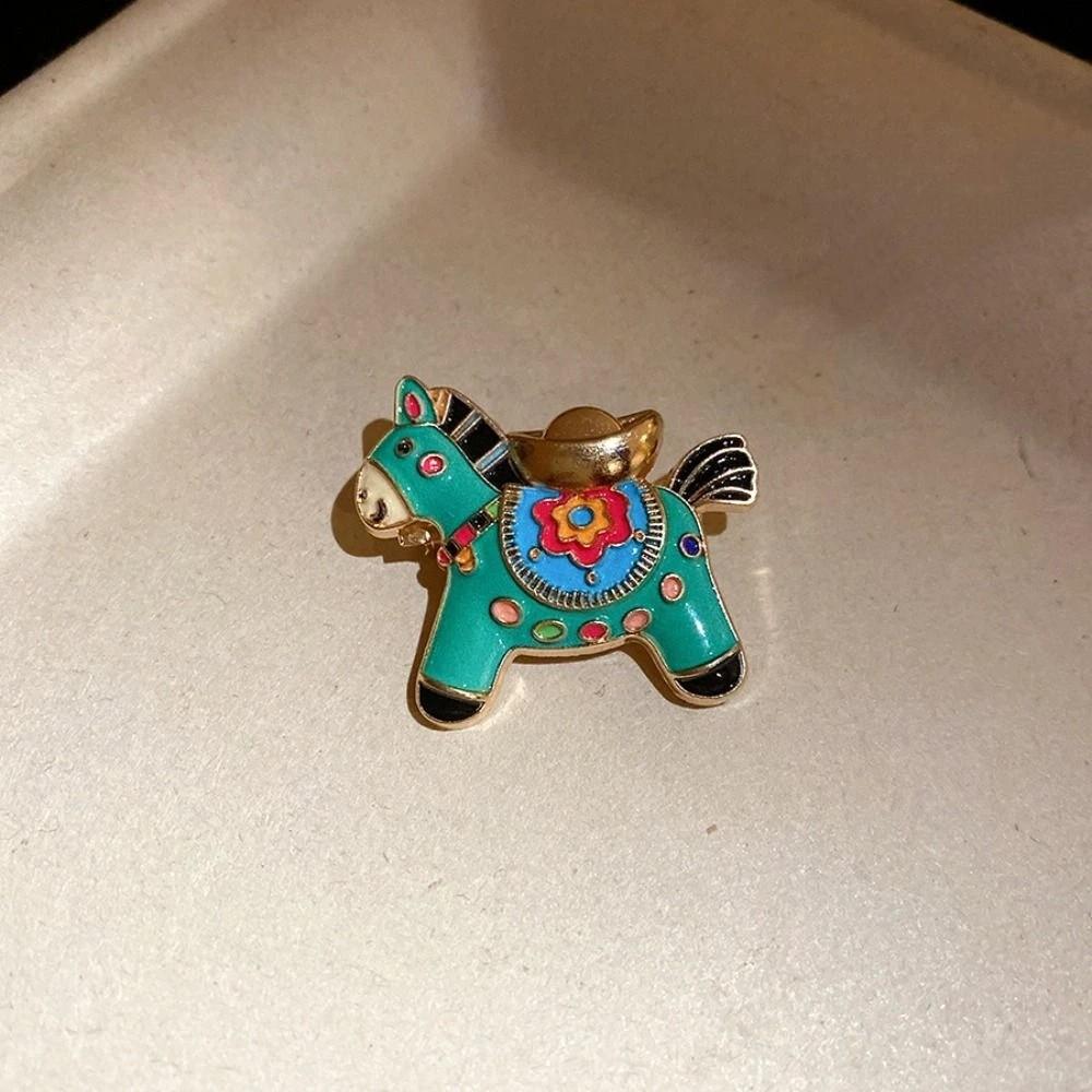 Jewelry Accessories Little Horse Brooch Rhinestone Animal Lapel Pins Retro Zodiac Pony Pin Friends
