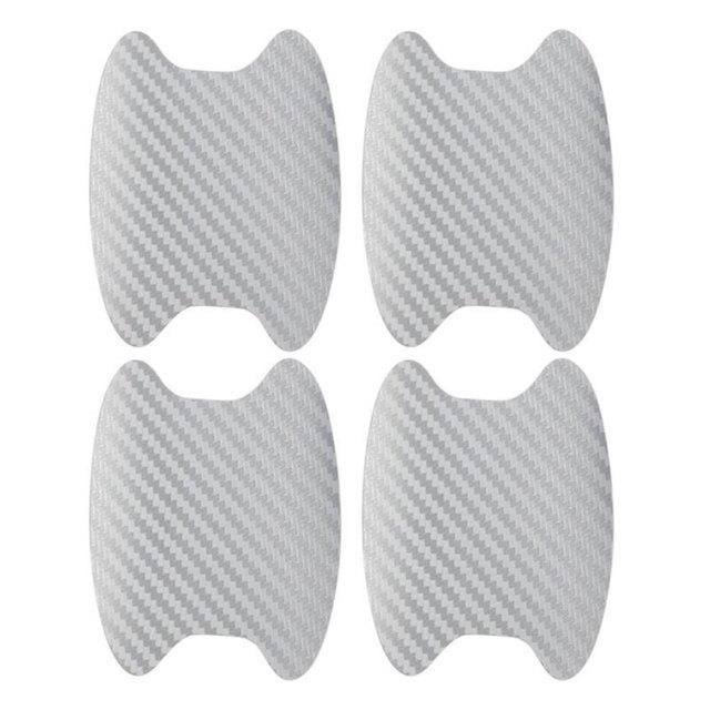 4 шт./компл. текстура из углеродного волокна, дверная ручка автомобиля, чашка, защитные наклейки от царапин, внешняя водонепроницаемая наклейка на автодверную чашу