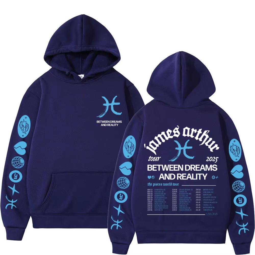 Худи James Arthur The Pisces World Tour Мужчины Женщины Модный Свитшот С длинным рукавом Эстетичный Трендовый Повседневный Топы