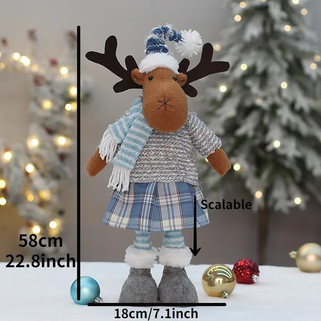 Скандинавские рождественские куклы Рождественское украшение для дома 2025 Выдвижные игрушки Подарок на Новый год Рождественское фестивальное украшение Синий снег